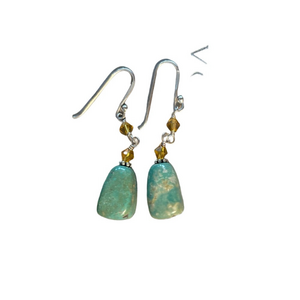 Silpada Green and Gold Dangle Earrings